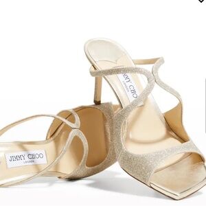 Jimmy Choo Anise 75 Glitter Slide Sandals